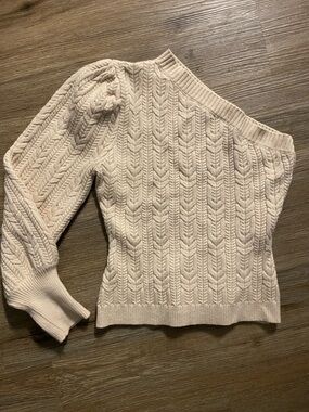 Off‑Shoulder Cable Knit Sweater